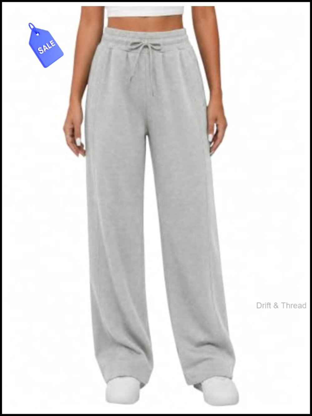 Women's High Waist Wide Leg Stretch Sweatpants Lounge Drawstring with Pockets